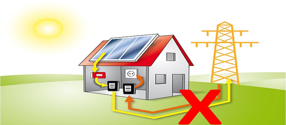 Illustratie off-grid/zonder netstroom